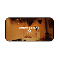 a video studio with the words create next on it